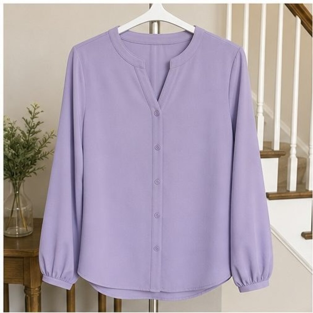 Lilac V Neck Top